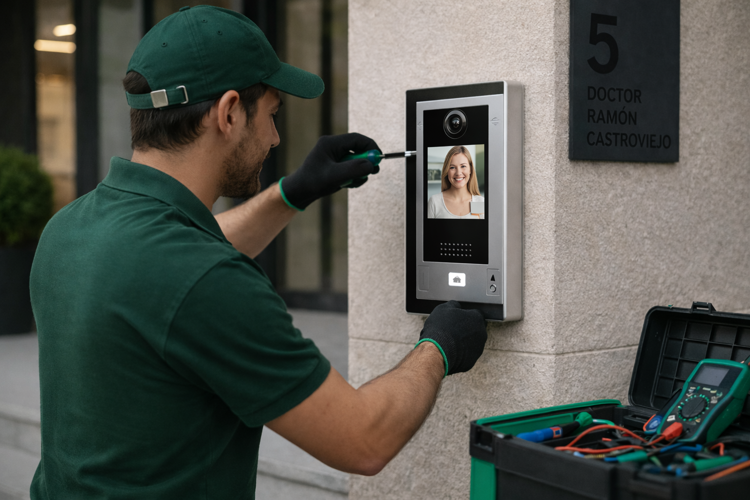 Técnico de Andetel realizando mantenimiento de instalación